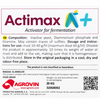 Nutriente de levadura - Agrovin Actimax A+20 kg