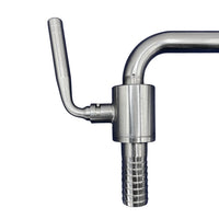 Detalle de Válvula para Llenado de Barricas con Espiga 1/2" (Ball Valve) Inox 304 para crianza y afinado de vino