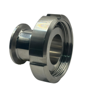 Adaptador Tri-Clamp de 1.5 pulgadas a rosca DIN-40 hembra en acero inoxidable sanitario