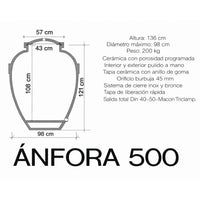 Ánfora (Tinaja) Cerámica Microporosa Sirio para Vino | 500, 600, 800 y 900 L