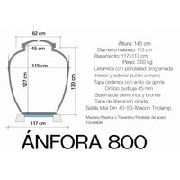 Ánfora (Tinaja) Cerámica Microporosa Sirio para Vino | 500, 600, 800 y 900 L