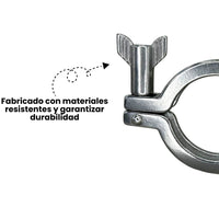Abrazadera de Acero inoxidable con resorte - Tri - Clamp 2" - Hacer Vino