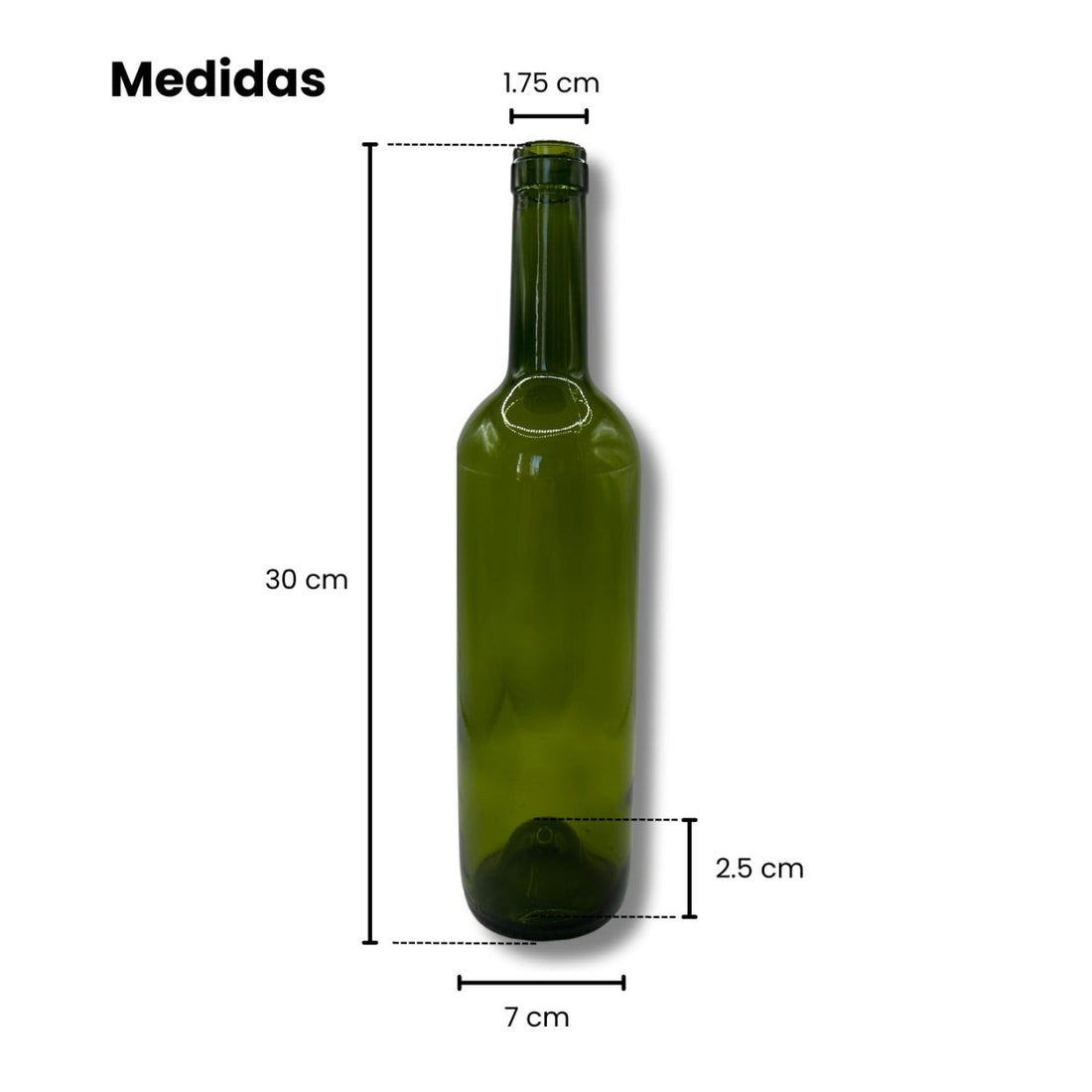 Botella bordolesa Verde Antiguo Caja de 12 con división - Hacer Vino