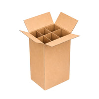 Caja de cartón para botellas de vino | Varios tamaños | Grado 32 pared sencilla con separador para embotellado de vino