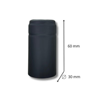 Cápsula PVC color Negra Mate 30x60mm - Paquete 100 Pz - Hacer Vino