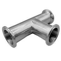 Conexión tipo T tri - Clamp de 2" de acero inoxidable - Hacer Vino