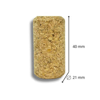 Corcho aglomerado #8 21x40mm - Paquete 100 Pz - Hacer Vino