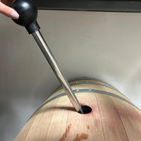 Ladrón de acero inoxidable para barrica con pera de goma de calidad alimentaria. - Hacer Vino