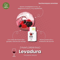 Levadura ZYMAFLORE RX60 vinos tintos afrutados - Hacer Vino
