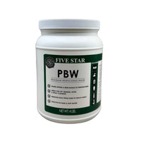 Detalle de Limpiador en polvo multiusos de base alcalina PBW Five Star Chemicals para limpieza y sanitización en bodega