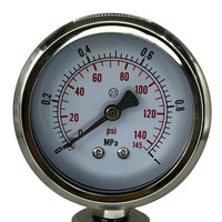 Hacer VinoManómetro Tri - Clamp 1.5" (0 - 145psi) - Hacer Vino