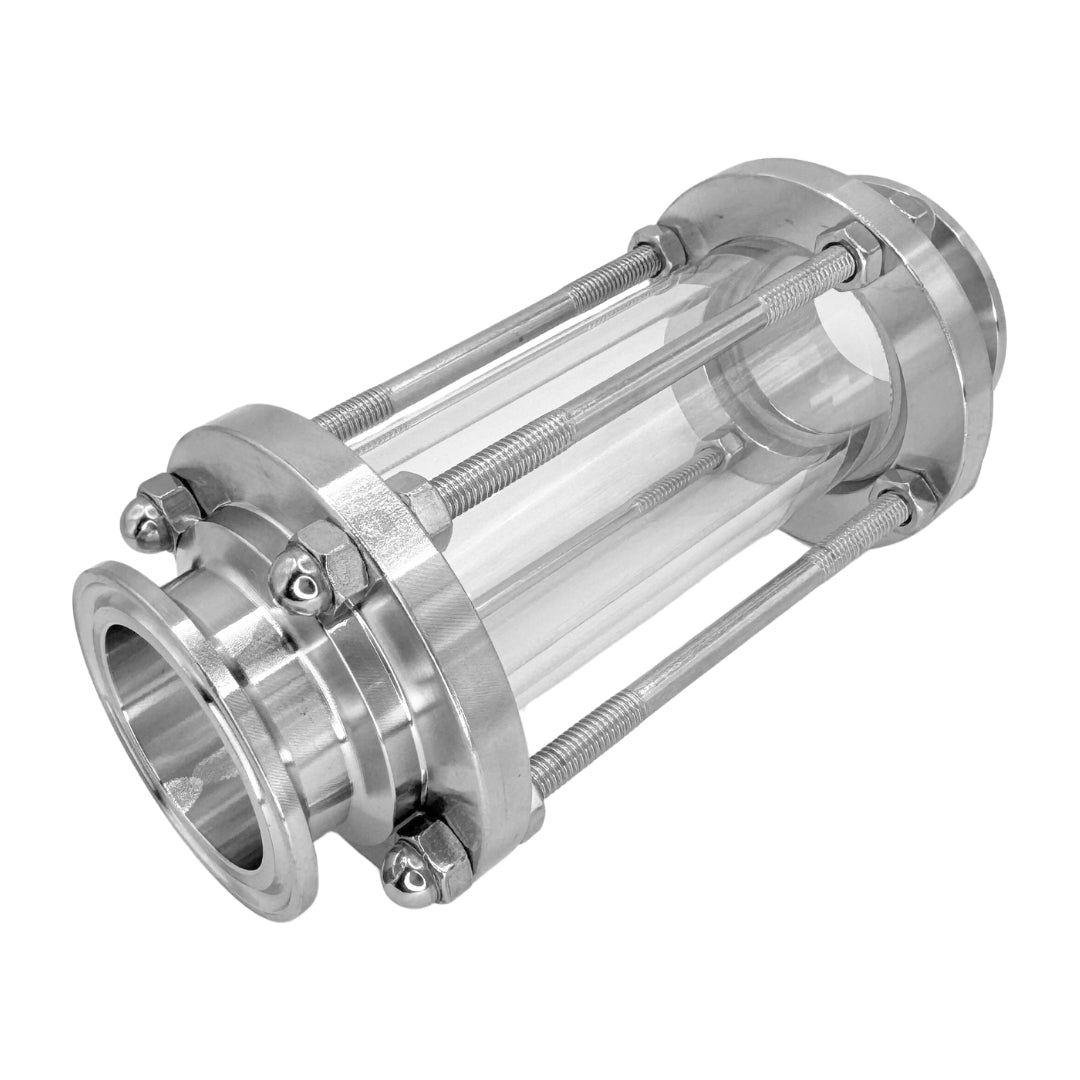 Mirilla de acero inoxidable con triple abrazadera 1,5" - Hacer Vino
