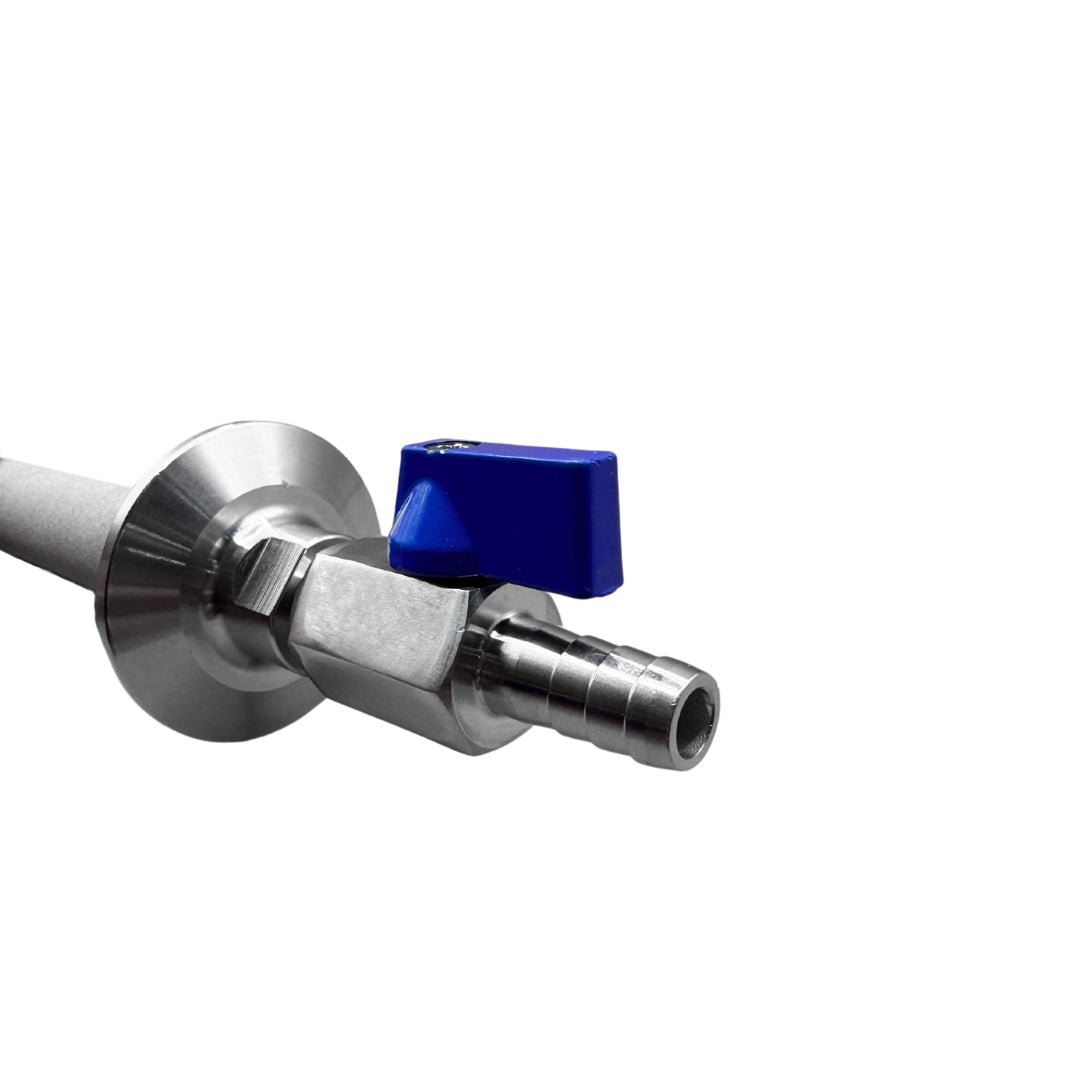 Piedra de carbonatación acero inox. Tri - clamp y válvula de paso 1.5" - Hacer Vino