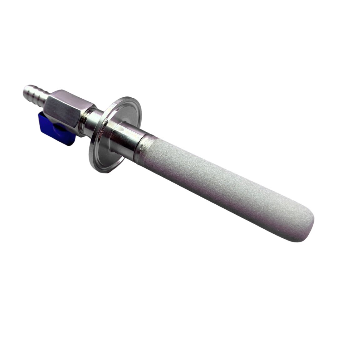 Piedra de carbonatación acero inox. Tri - clamp y válvula de paso 1.5" - Hacer Vino