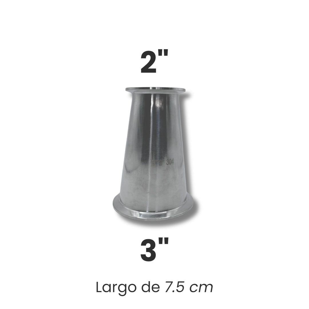 Reducción Excéntrica sanitaria tipo Triclamp de Acero inoxidable - Hacer Vino