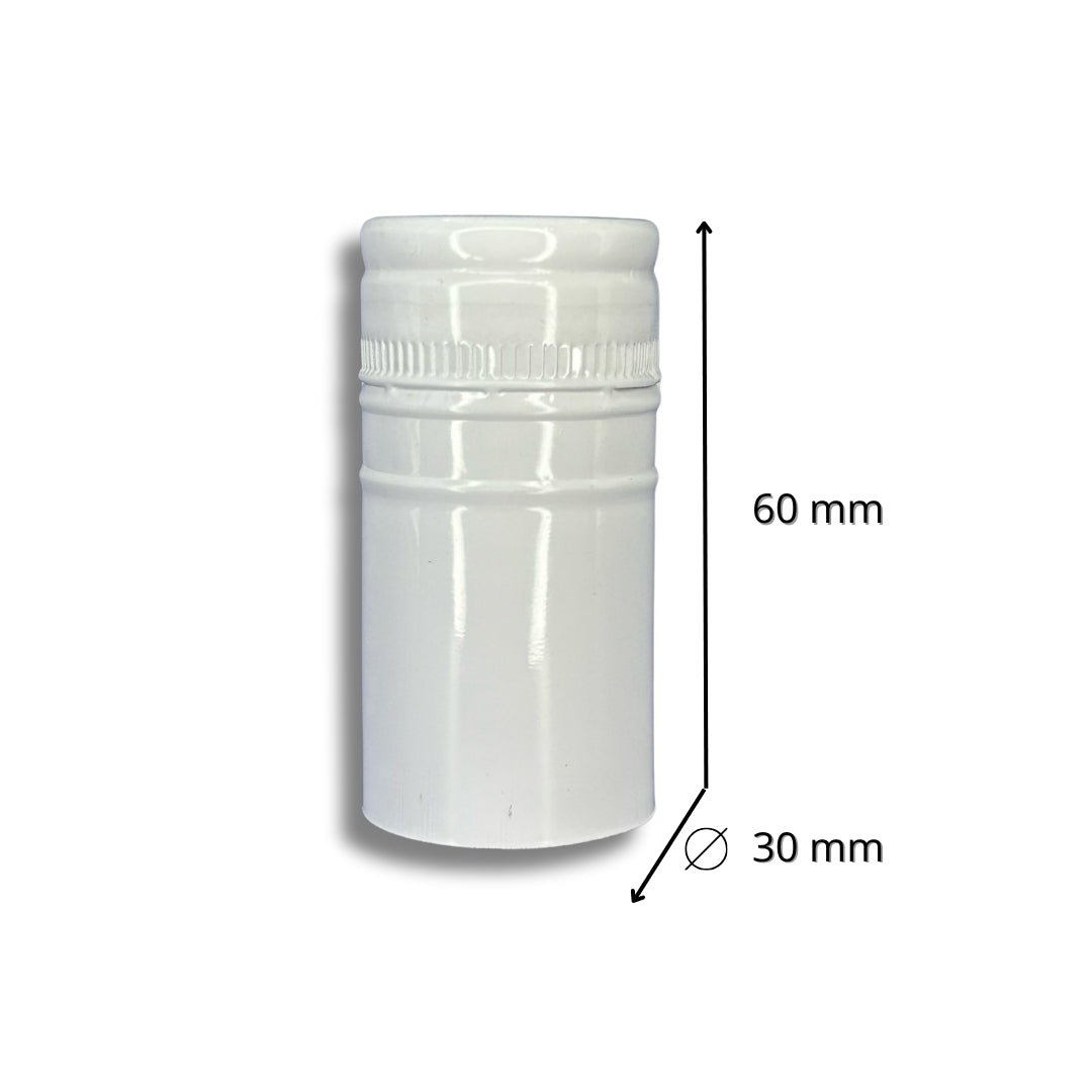 Hacer VinoTaparrosca Color Blanco 30x50mm - Paquete 100 Pz - Hacer Vino