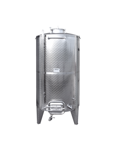 Tanque de acero inoxidable ALGOR - Sistema Almacenamiento (FCPSI) - Fondo Plano Inclinado 5% para crianza y afinado de vino