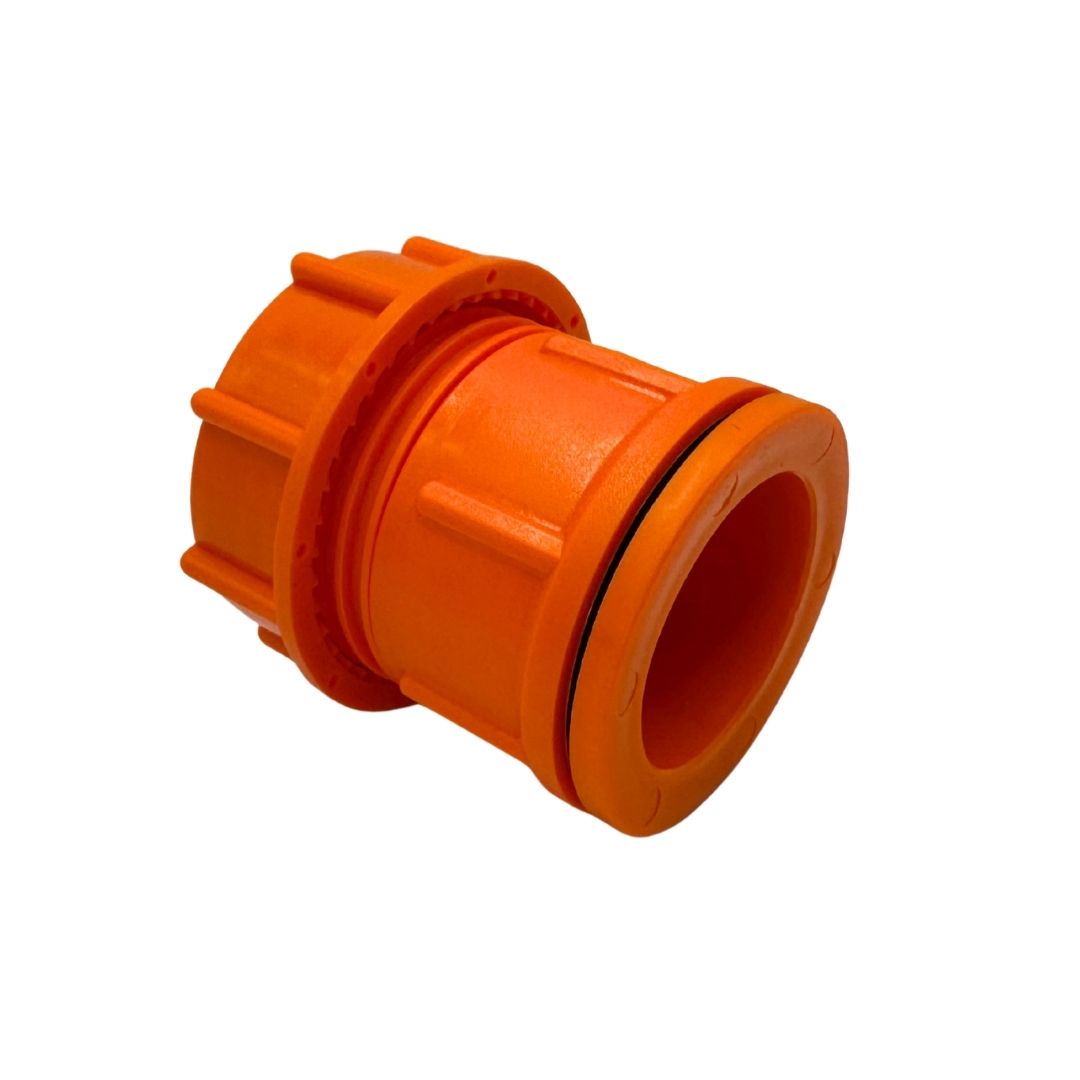 Detalle de Airlock naranja Speidel para tanques 100–910 L – GERTPAO para fermentación o almacenamiento de vino