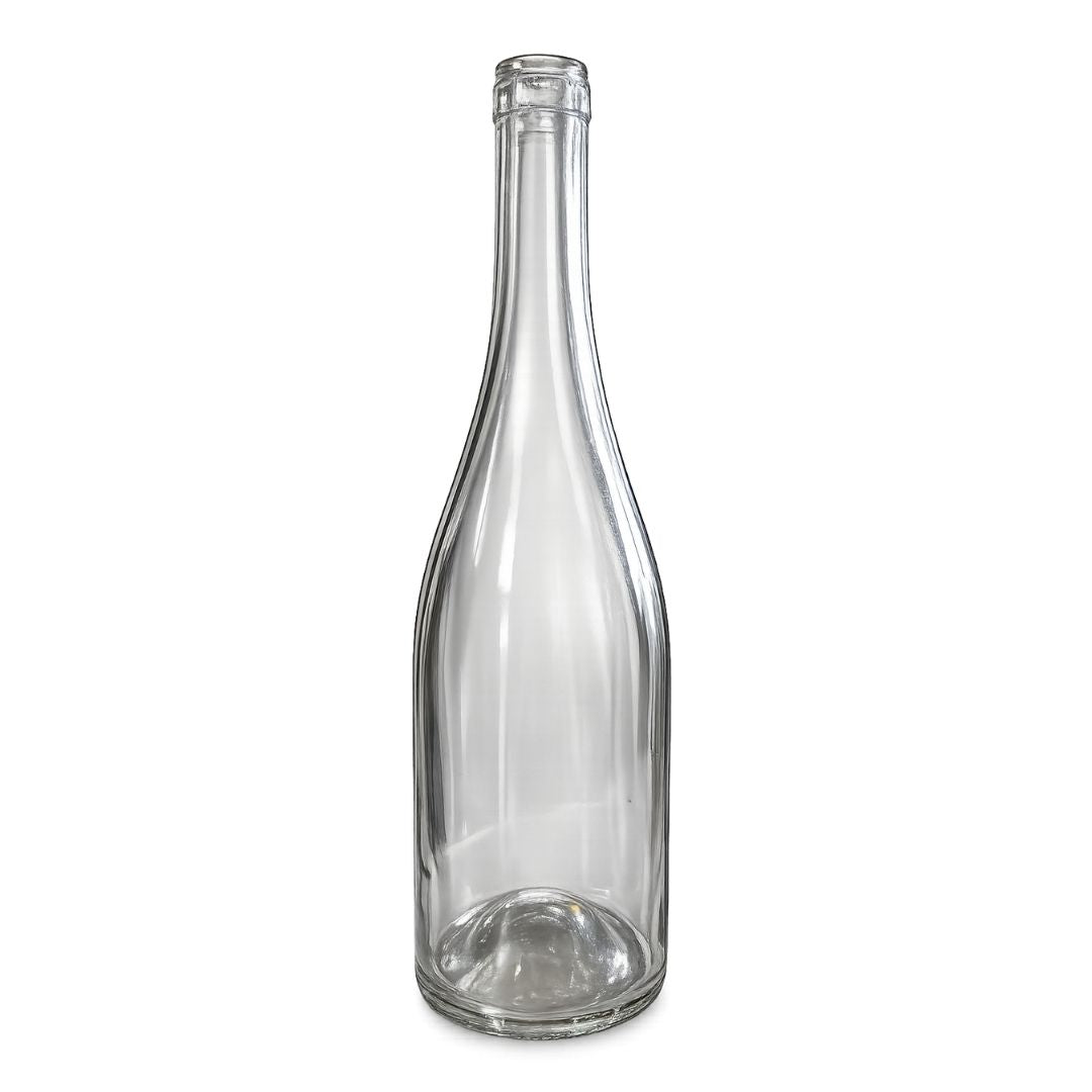 Botella Borgoñesa Transparente Casablanca D08 750 ml | Boca para Corcho para cierre de botellas de vino