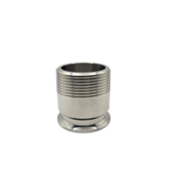 Adaptador Tri-Clamp 1.5" a rosca macho 1-1/2" de acero inoxidable de 2" de alto