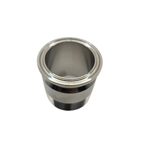 Adaptador Tri-Clamp 1.5" a rosca macho 1-1/2" de acero inoxidable de 2" de alto