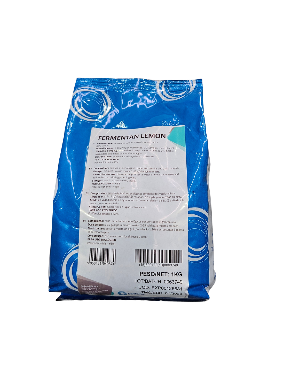 Nutriente Aromático Fermentan Lemon – Derivados de Levadura para Potenciar Aromas Cítricos (1 kg) - Perdomini IOC