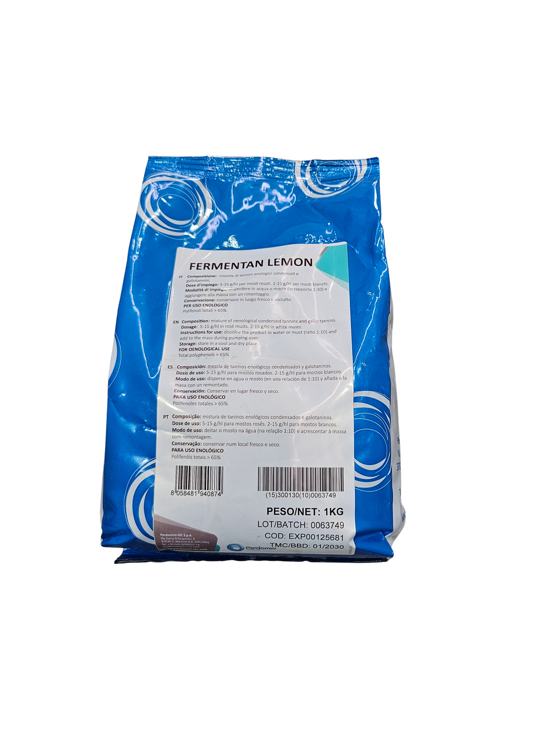 Nutriente Aromático Fermentan Lemon – Derivados de Levadura para Potenciar Aromas Cítricos (1 kg) - Perdomini IOC