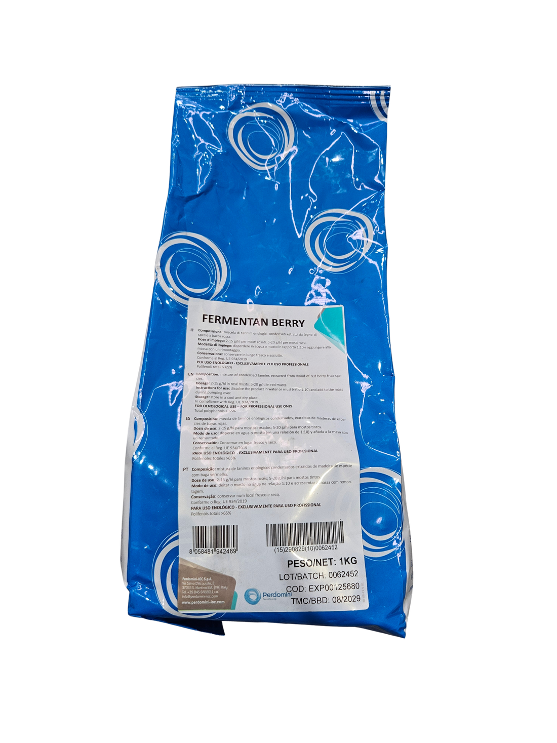 Nutriente Aromático Fermentan Berry – Derivados de Levadura para Potenciar Aromas de Frutos Rojos (1 kg) - Perdomini IOC