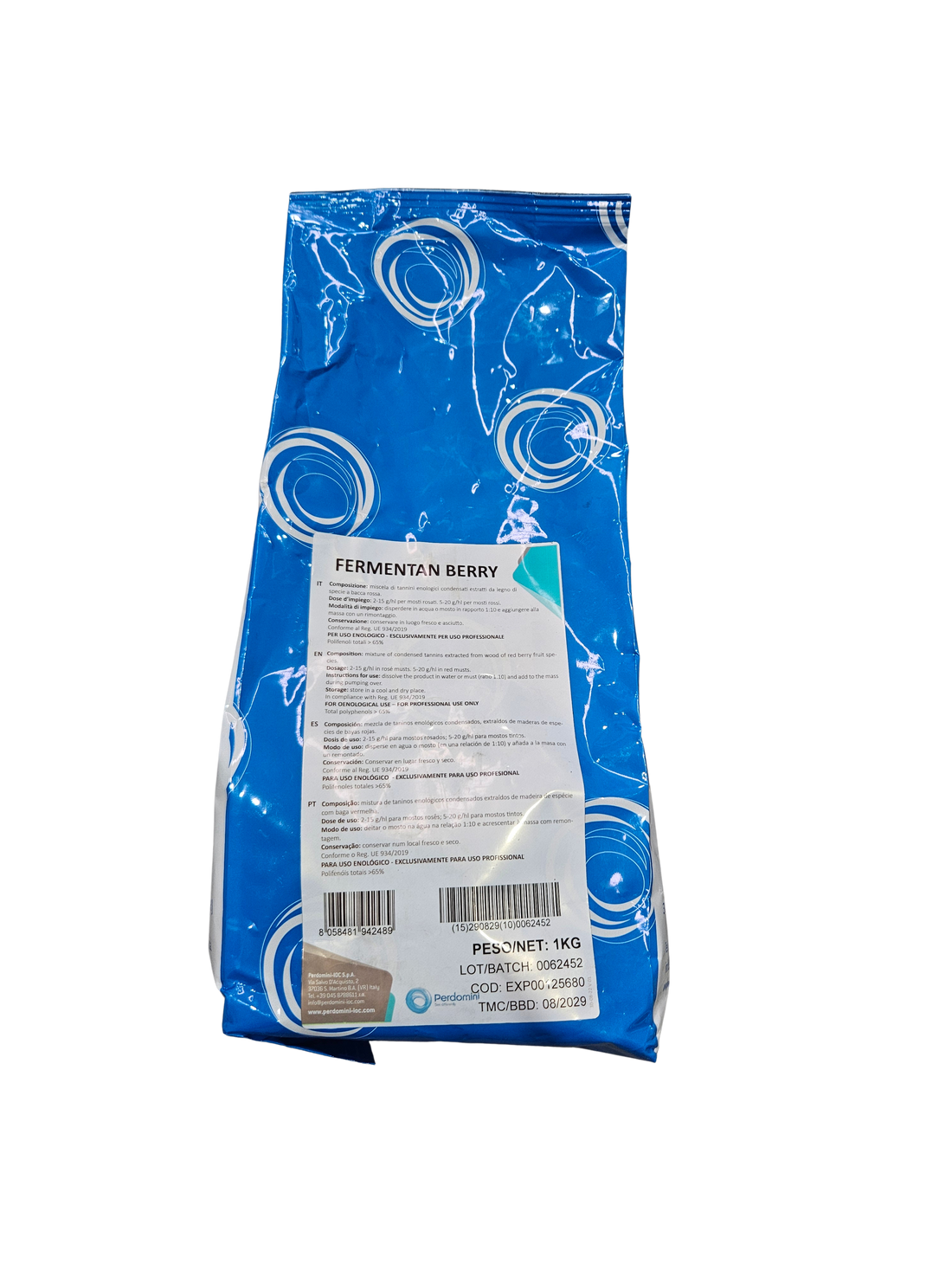 Nutriente Aromático Fermentan Berry – Derivados de Levadura para Potenciar Aromas de Frutos Rojos (1 kg) - Perdomini IOC