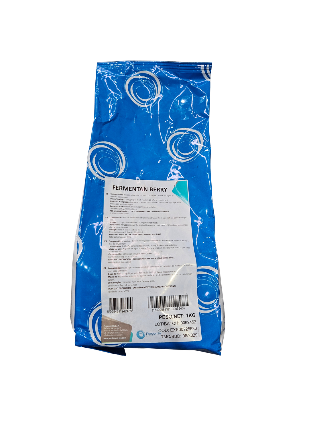 Nutriente Aromático Fermentan Berry – Derivados de Levadura para Potenciar Aromas de Frutos Rojos (1 kg) - Perdomini IOC