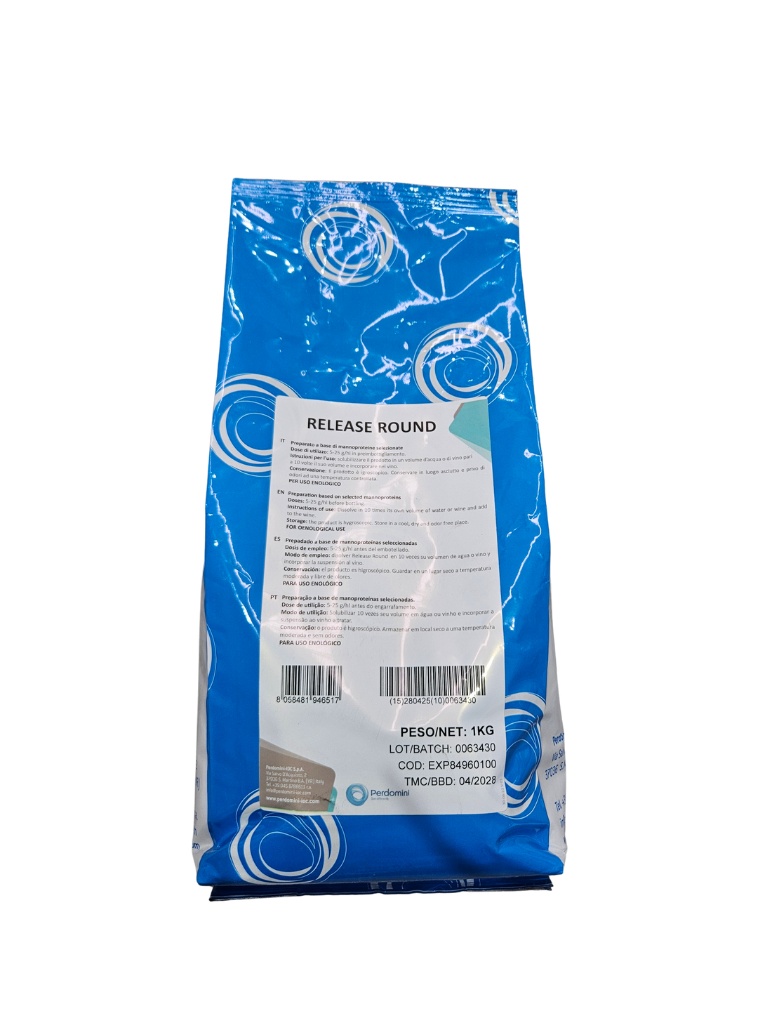 Agente de Removido Release Round – Polisacáridos en Polvo para Espumosos Método Tradicional (1 kg) - Perdomini IOC