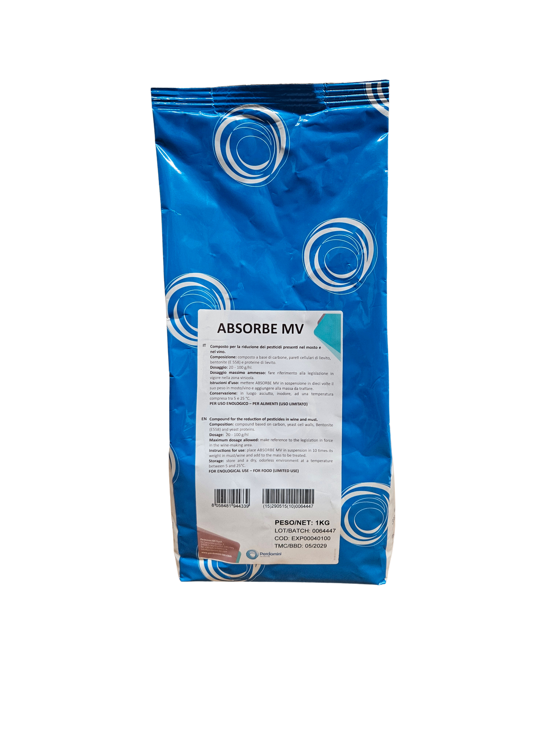 Adsorbente de Pesticidas Absorbe MV – Carbón, Paredes Celulares de Levadura y Bentonita (1 kg) - Perdomini IOC