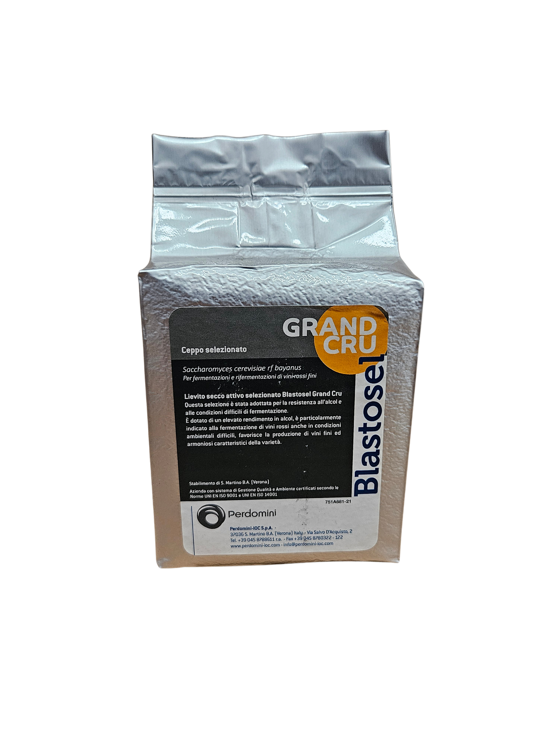 Levadura Seca Activa Blastosel Grand Cru – Saccharomyces cerevisiae para Vinos de Alta Gama (500 g) - Perdomini IOC