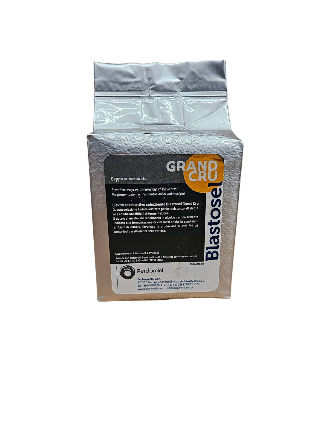 Levadura Seca Activa Blastosel Grand Cru – Saccharomyces cerevisiae para Vinos de Alta Gama (500 g) - Perdomini IOC