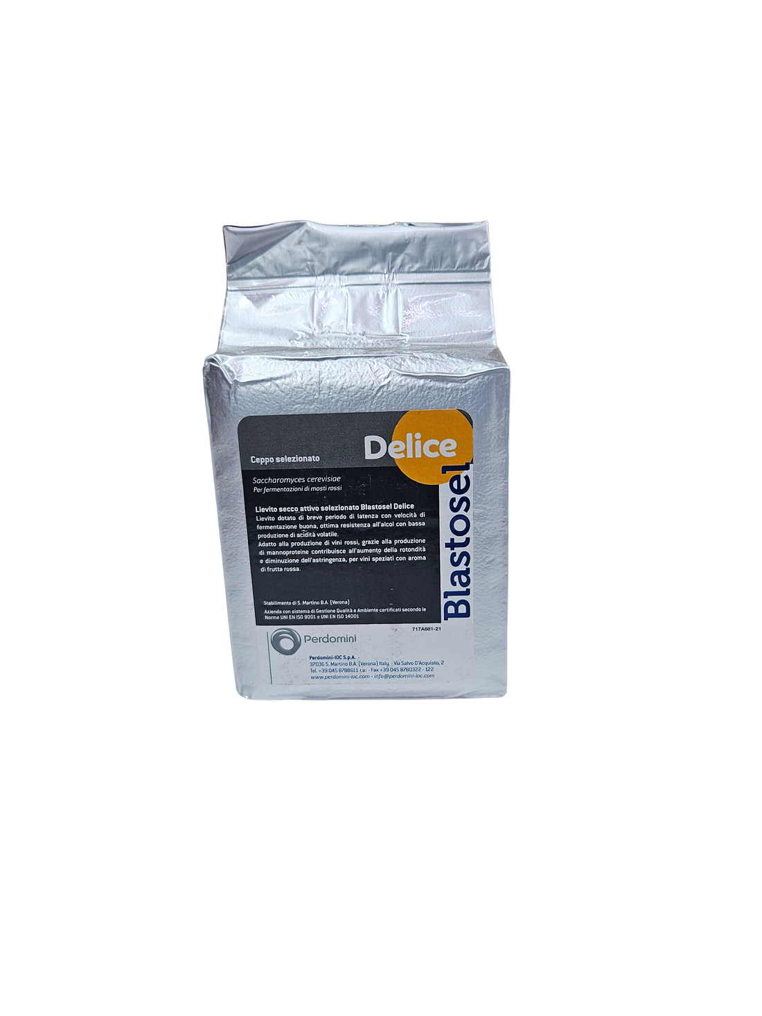 Levadura Seca Activa Blastosel Delice – Saccharomyces cerevisiae para Vinos Tintos Afrutados (500 g) - Perdomini IOC