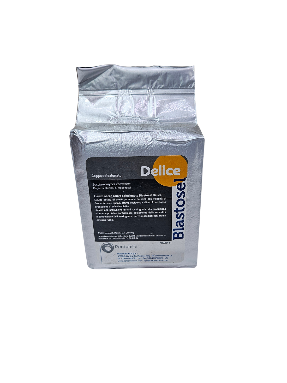 Levadura Seca Activa Blastosel Delice – Saccharomyces cerevisiae para Vinos Tintos Afrutados (500 g) - Perdomini IOC