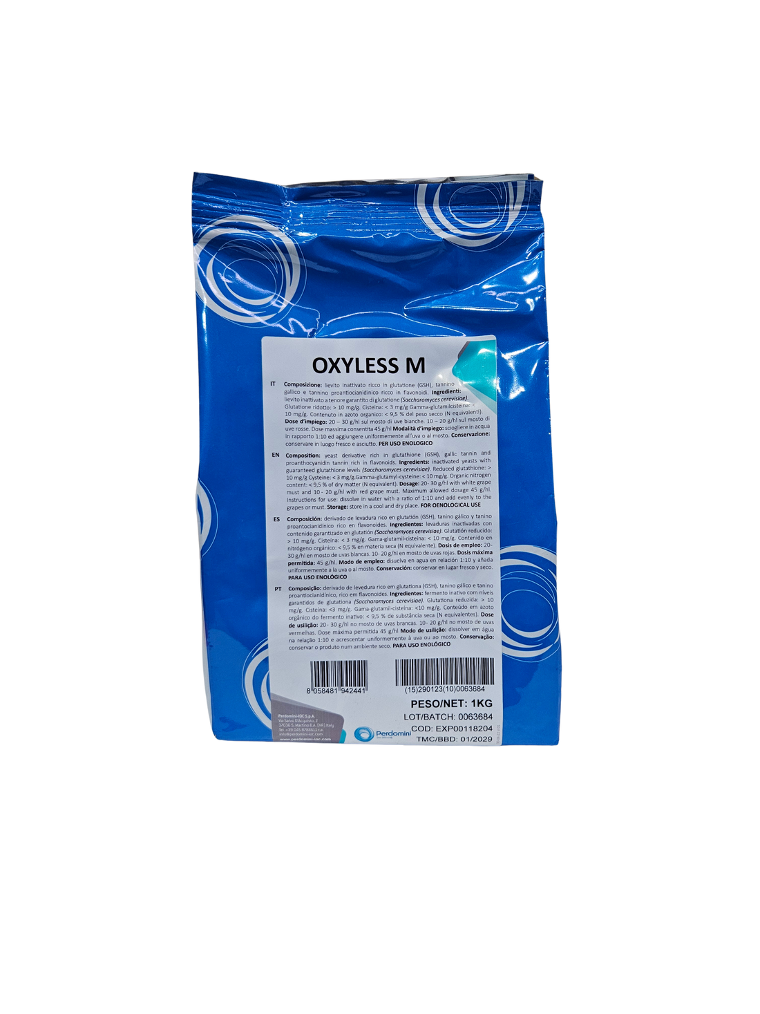 Antioxidante Oxyless M – Glutatión y Aminoácidos para Protección Aromática Post-Fermentación (1 kg) - Perdomini IOC