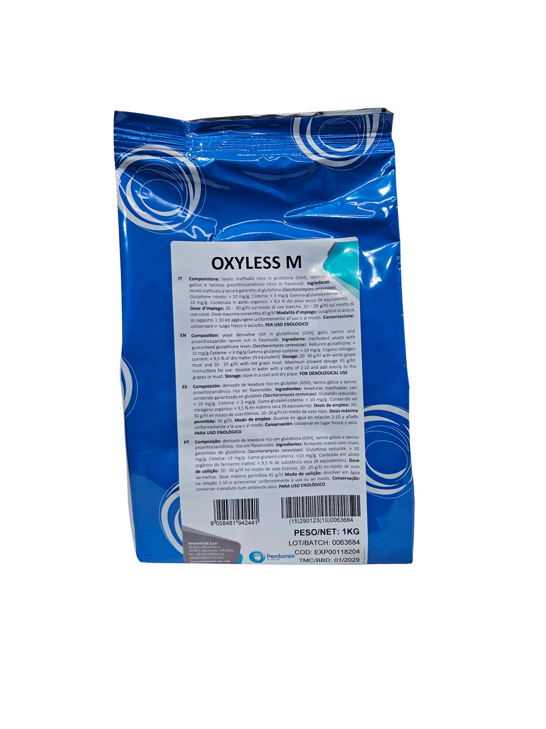 Antioxidante Oxyless M – Glutatión y Aminoácidos para Protección Aromática Post-Fermentación (1 kg) - Perdomini IOC
