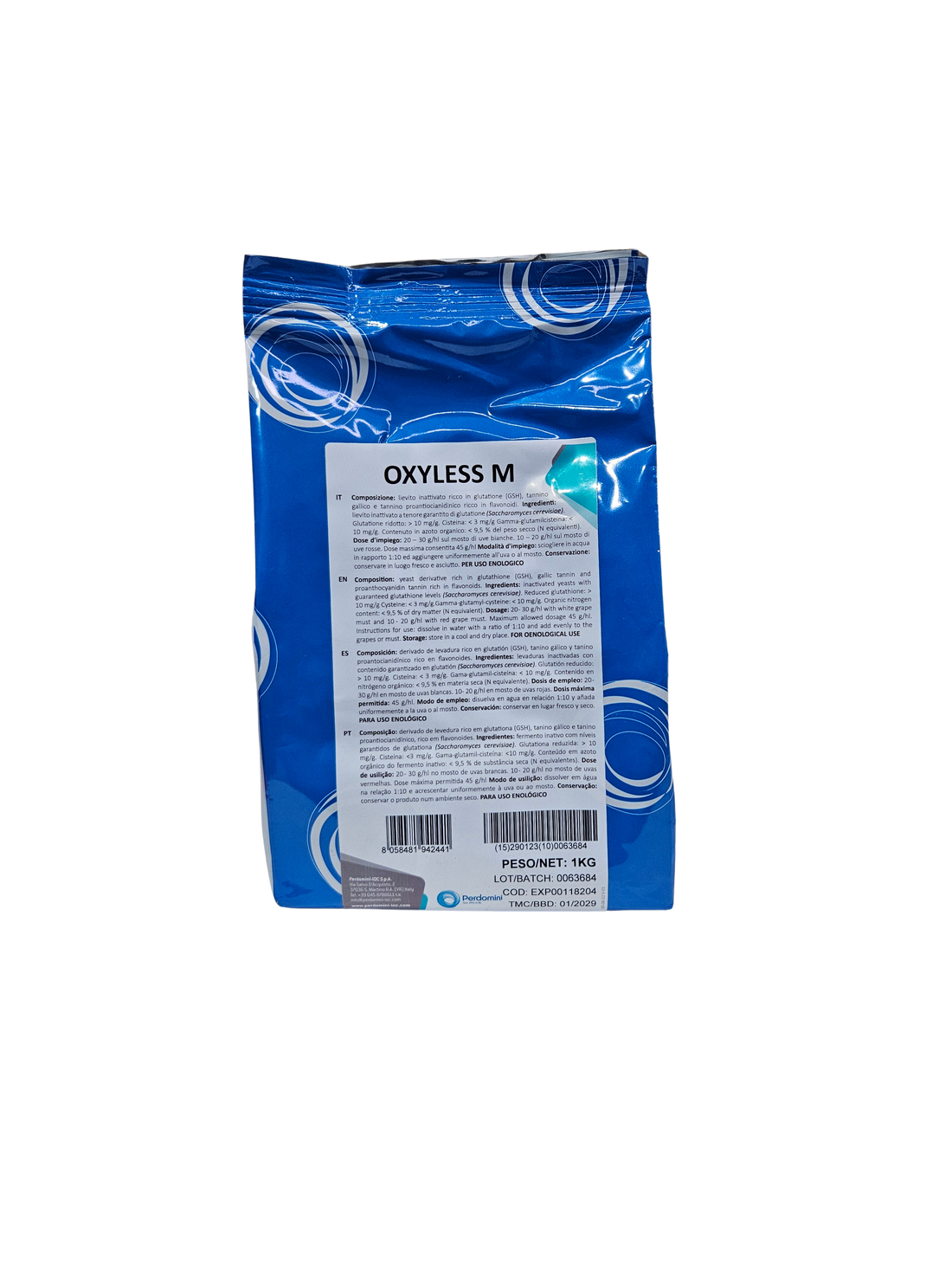 Antioxidante Oxyless M – Glutatión y Aminoácidos para Protección Aromática Post-Fermentación (1 kg) - Perdomini IOC