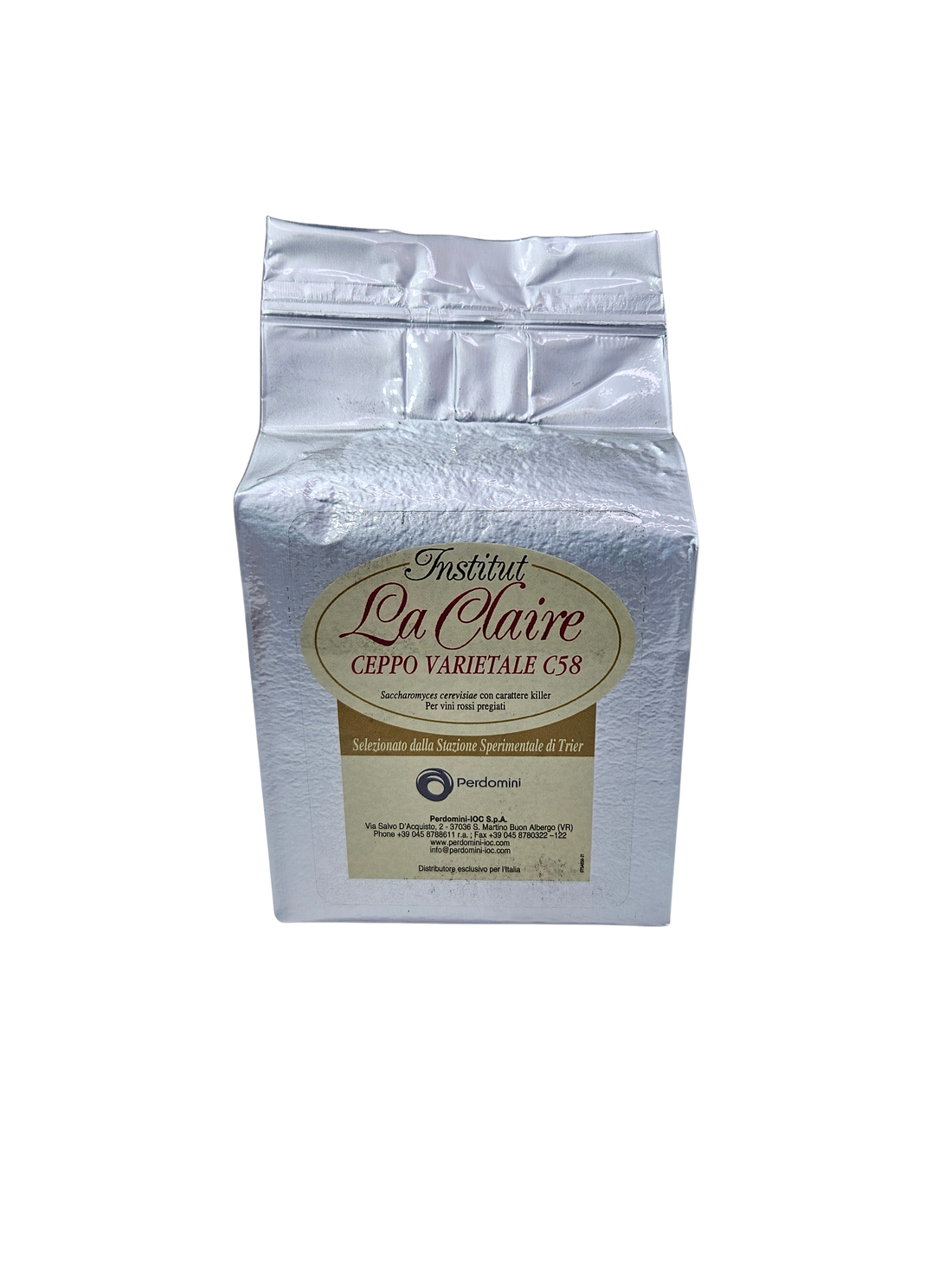 Levadura Seca Activa La Claire C58 – Saccharomyces cerevisiae para Vinos Blancos Aromáticos (500 g) - Perdomini IOC