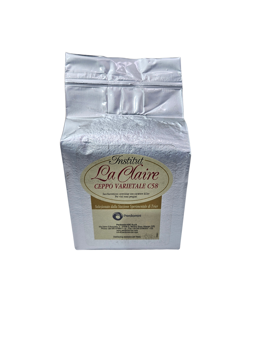 Levadura Seca Activa La Claire C58 – Saccharomyces cerevisiae para Vinos Blancos Aromáticos (500 g) - Perdomini IOC