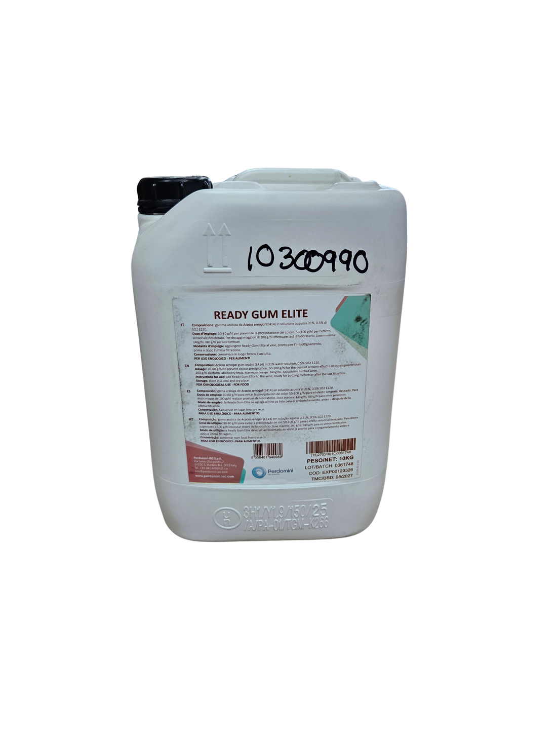 Goma Arábiga Ready Gum Elite – Estabilizante Coloidal Premium para Protección y Brillo del Vino (10 kg) - Perdomini IOC
