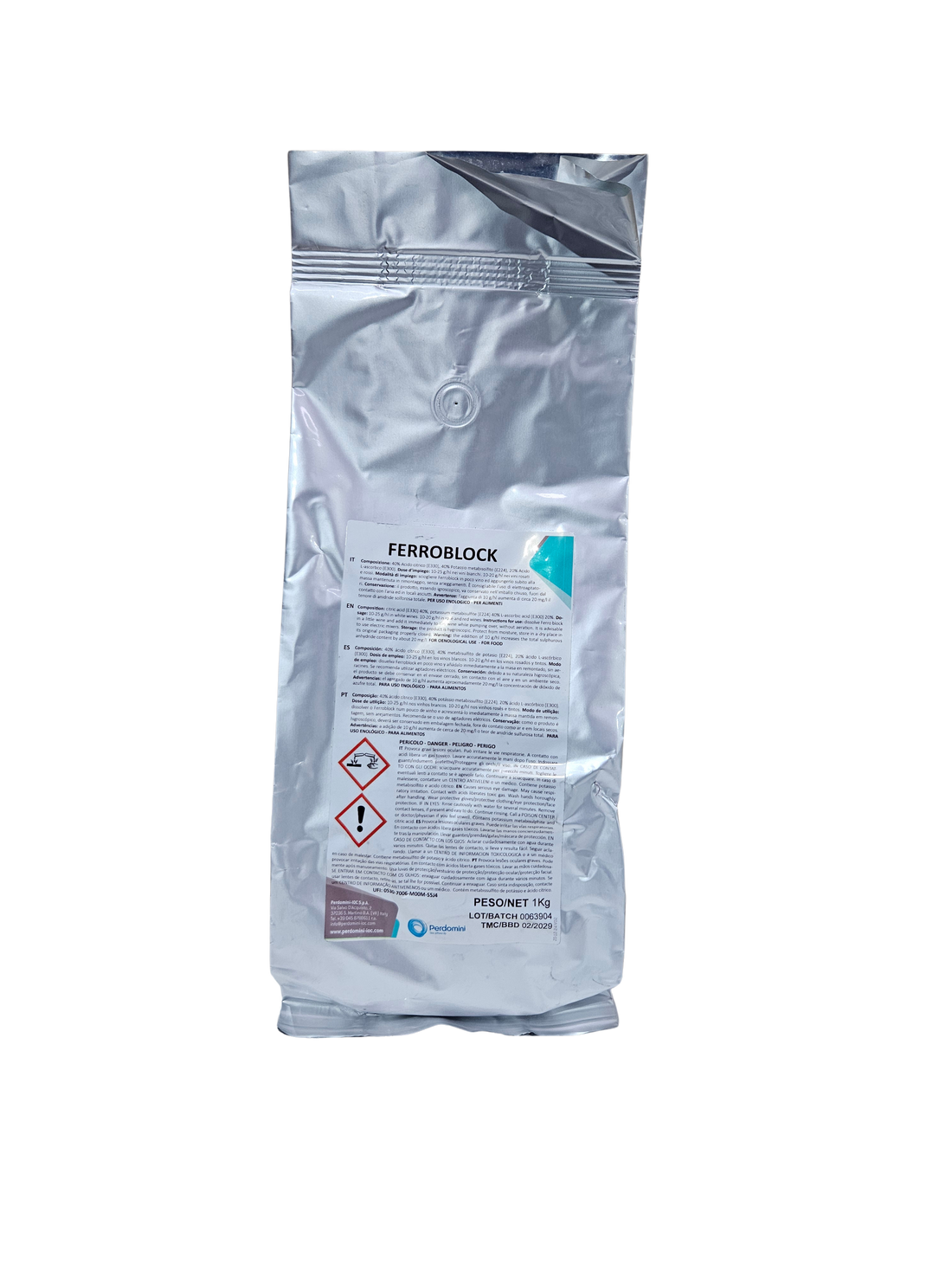 Tratamiento Redox Ferroblock – Ácido cítrico, Metabisulfito de potasio y ácido ascórbico (1 kg) - Perdomini IOC