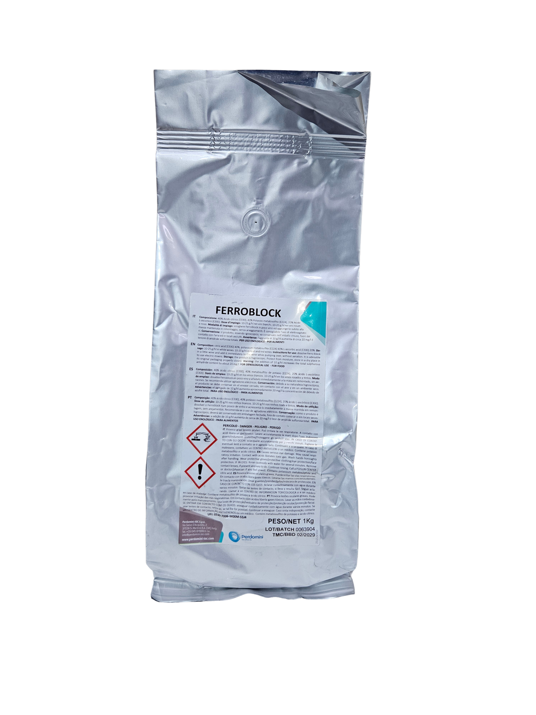 Tratamiento Redox Ferroblock – Ácido cítrico, Metabisulfito de potasio y ácido ascórbico (1 kg) - Perdomini IOC