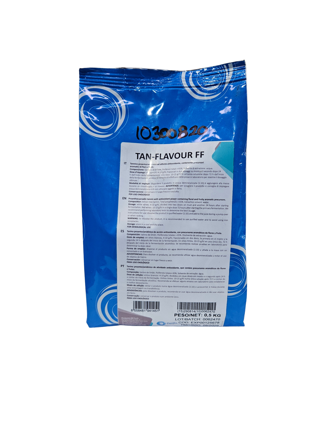 Tanino Aromático Tan-Flavour FF – Tanino Proantocianídínico Rico en Flavonoides y Precursores (500 g) - Perdomini IOC