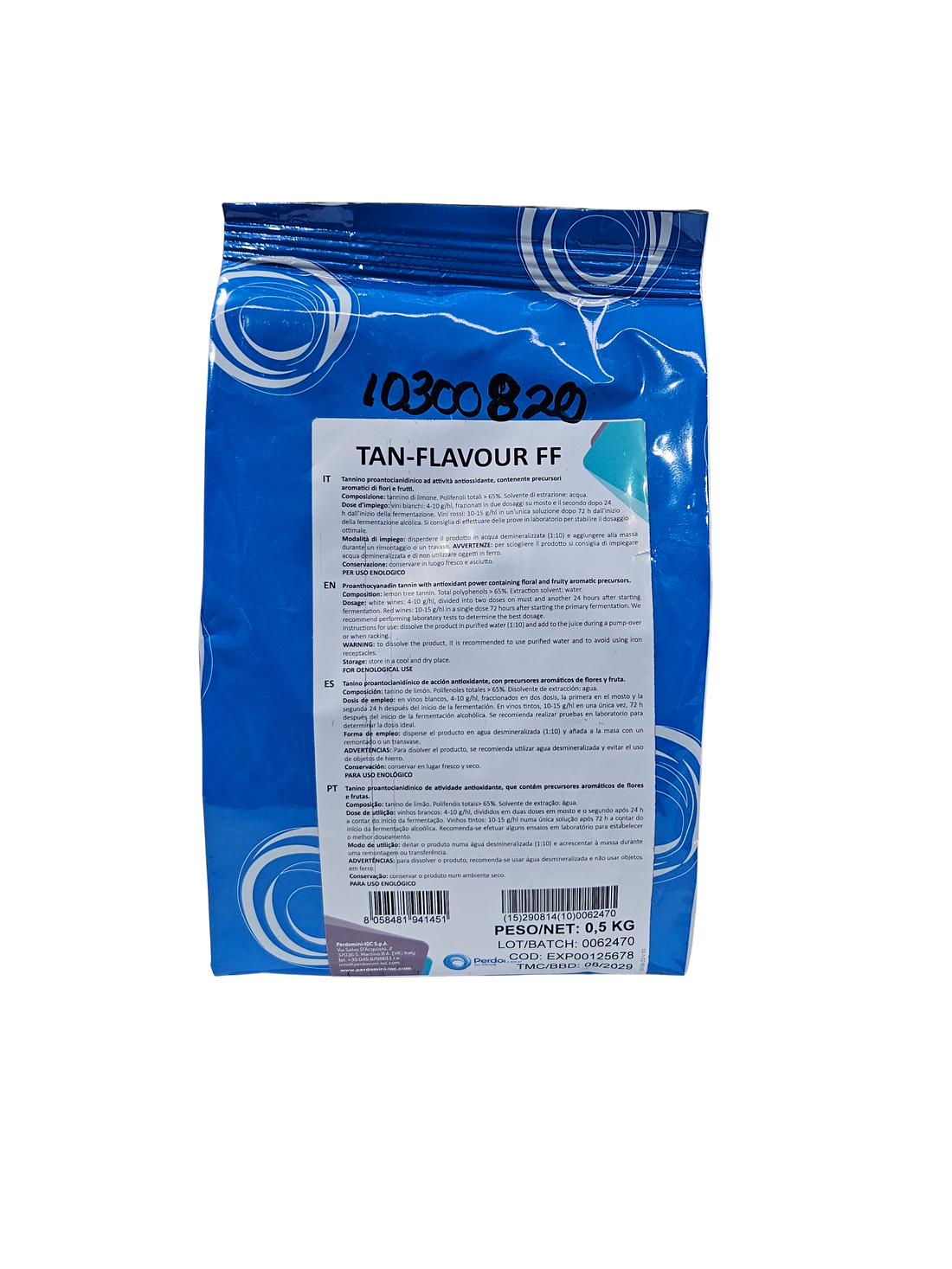 Tanino Aromático Tan-Flavour FF – Tanino Proantocianídínico Rico en Flavonoides y Precursores (500 g) - Perdomini IOC
