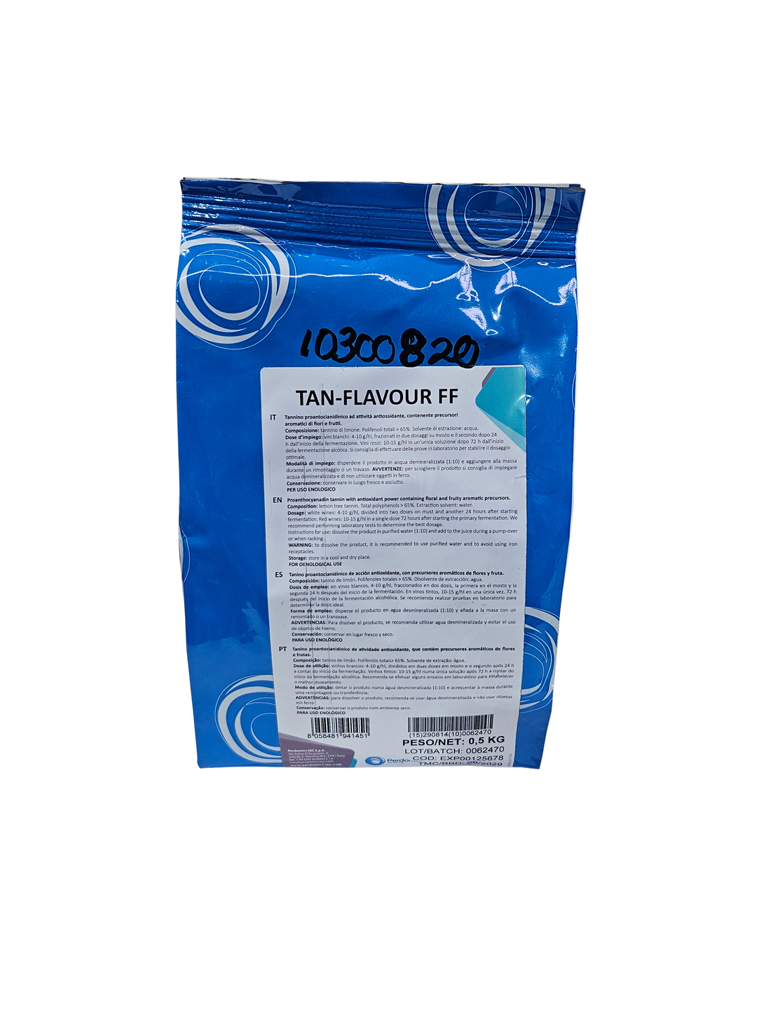 Tanino Aromático Tan-Flavour FF – Tanino Proantocianídínico Rico en Flavonoides y Precursores (500 g) - Perdomini IOC
