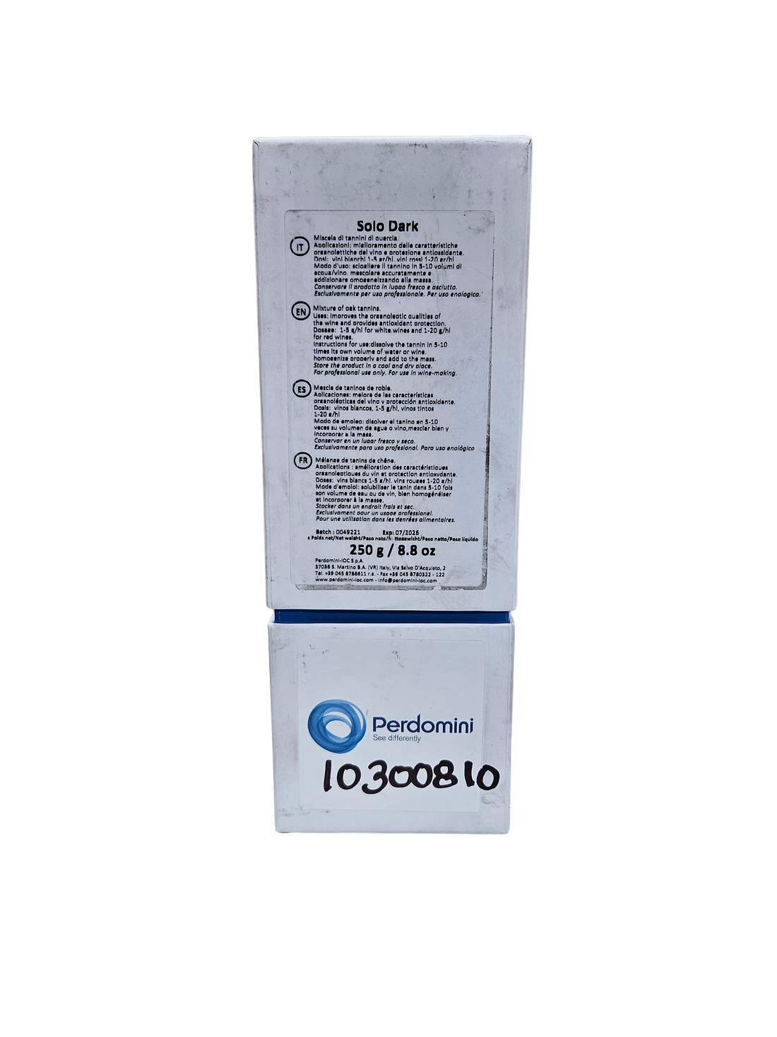Tanino Concentrado Solo Dark – Tanino de Semilla de Uva Tinta para Intensificación de Color (250 g) - Perdomini IOC