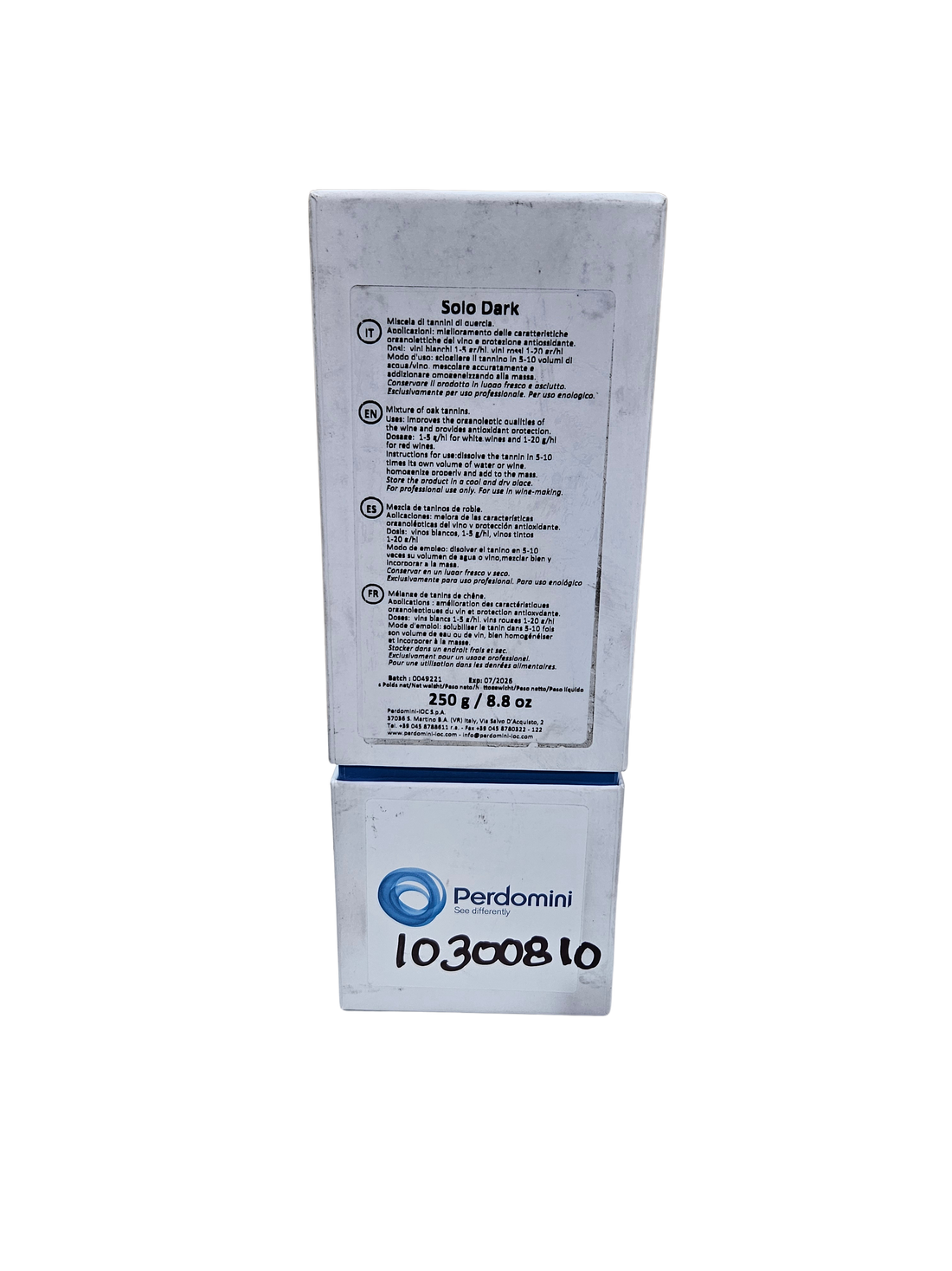Tanino Concentrado Solo Dark – Tanino de Semilla de Uva Tinta para Intensificación de Color (250 g) - Perdomini IOC
