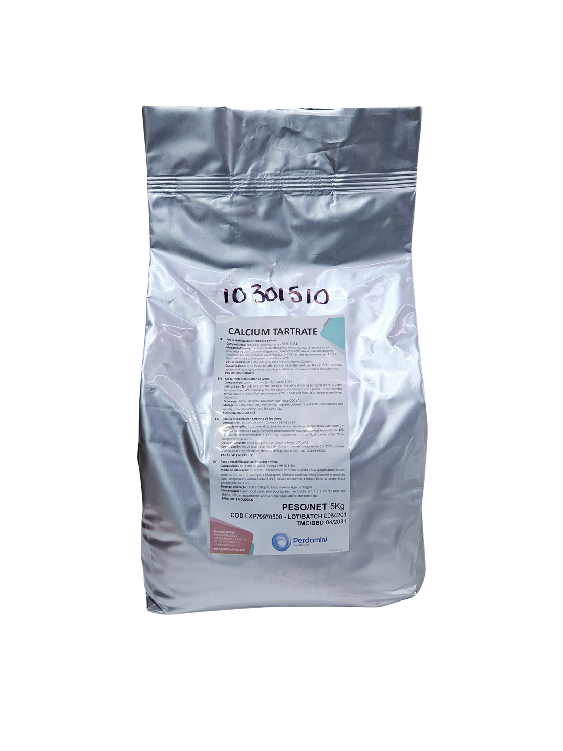 Tartrato de Calcio – Estabilizante Tartárico para Vinos (5 kg) - Perdomini IOC